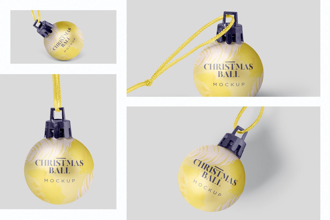 圣诞节装饰球节日氛围样机模板 Christmas Ball Mockup Set插图(1)