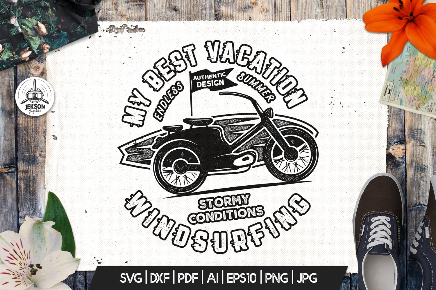 复古冲浪图案T恤印花设计素材 Surfing Retro Graphics Prints TShirt, Summer Label插图(3)