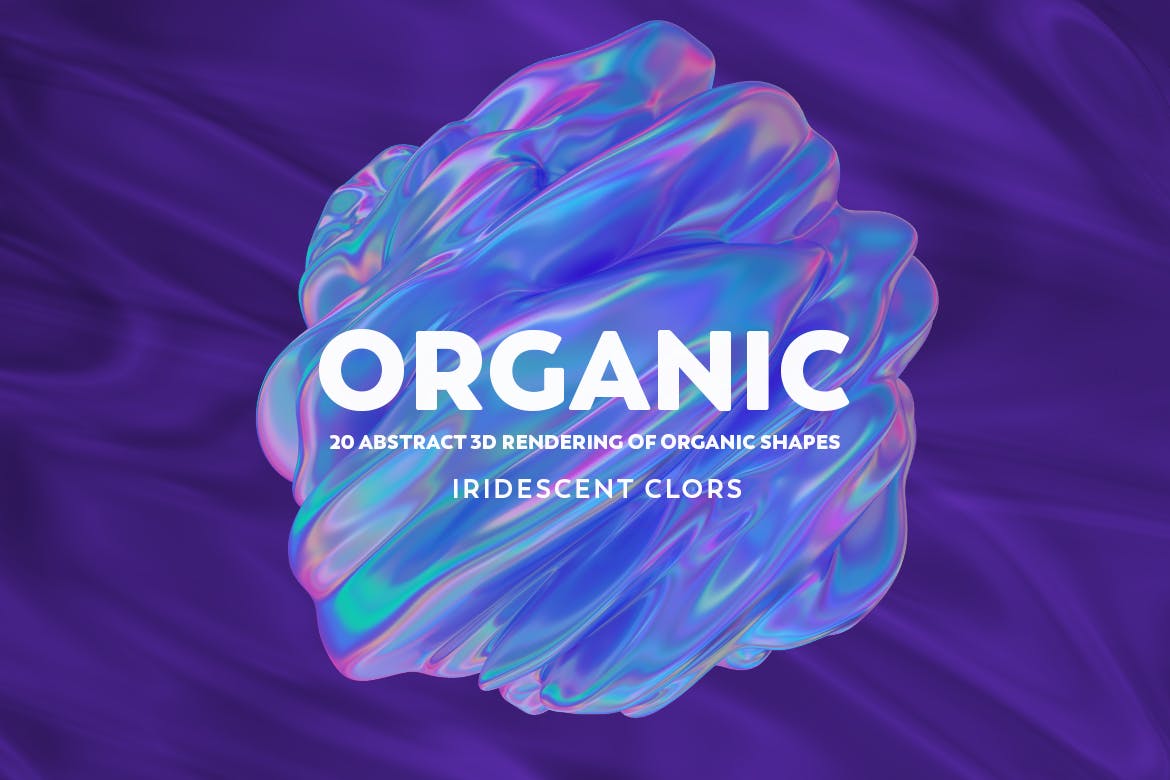 抽象3D渲染有机图形PNG背景图素材 Abstract 3D Rendering of Organic Shapes插图