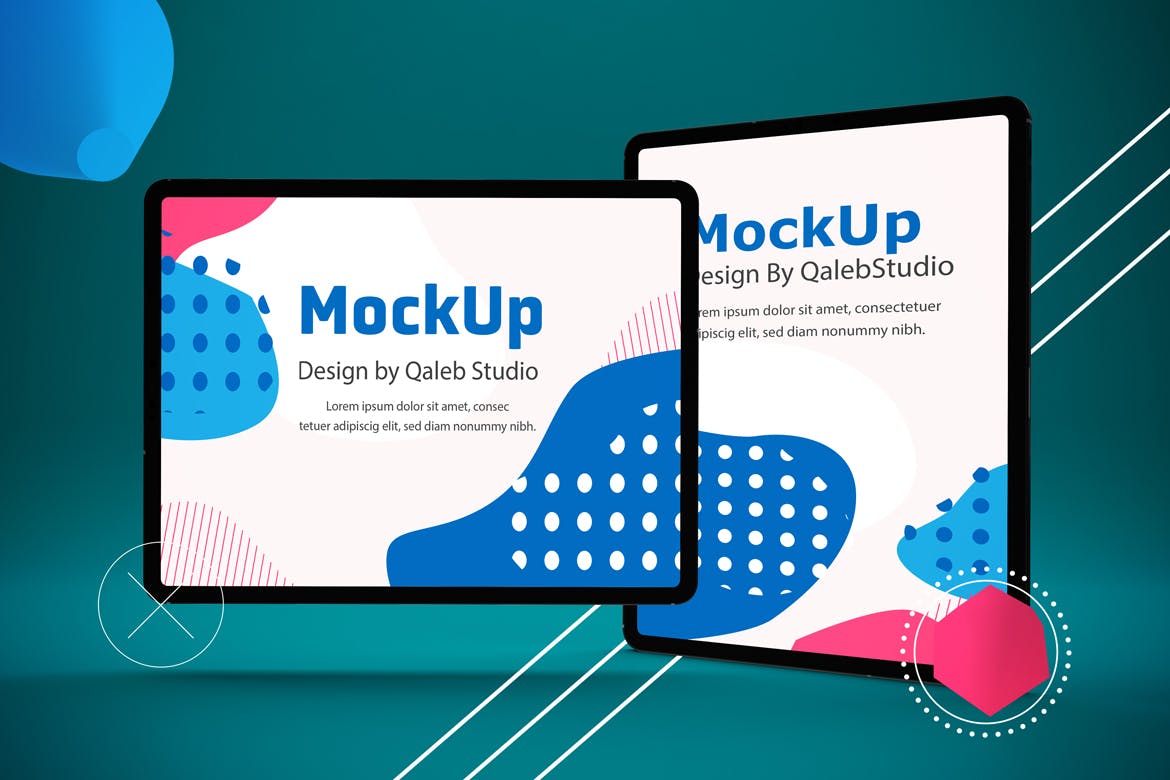 iPad Pro平板电脑UI设计屏幕预览效果图样机 Abstract iPad Pro Mockup插图(2)