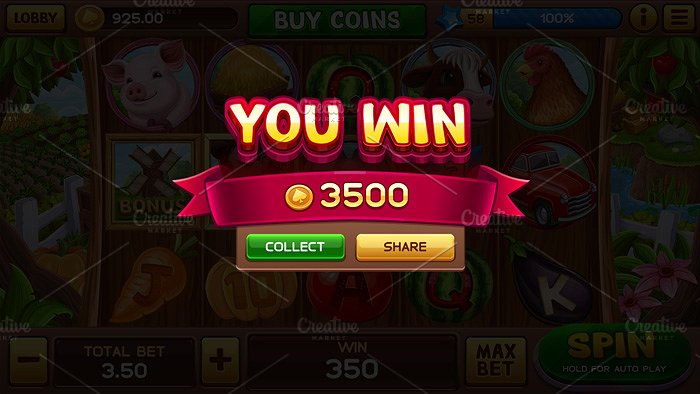 幸运的农场老虎机游戏UI套件插图(15)