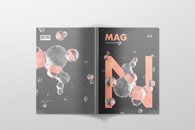 高品质A4杂志印刷品样机模板 Magazine Mockup – A4 210×297 mm插图(8)