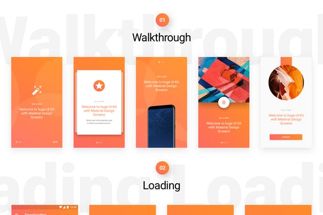 Material设计风格APP应用开发标准UI套件 Lora – Android Material Design UI Kit插图(2)