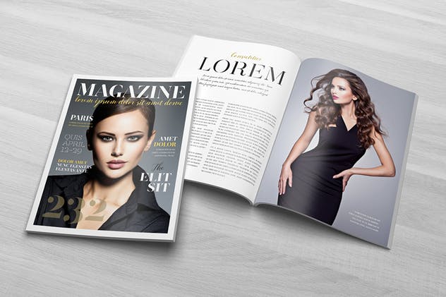多用途美国信纸规格时尚杂志样机 US Letter Magazine Mockup插图(4)