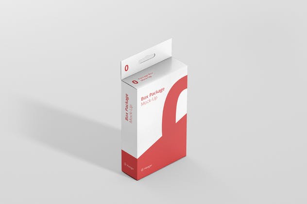 扁平矩形挂耳纸盒包装盒样机 Package Box Mockup – Flat Rectangle with Hanger插图(2)