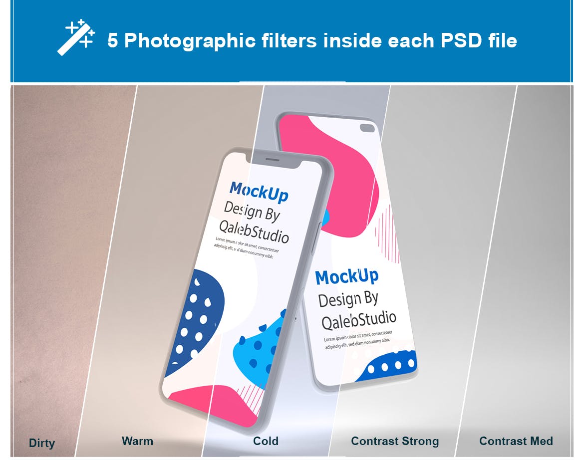 iOS&Android概念手机样机模板 Clean IOS & Android MockUp插图(1)