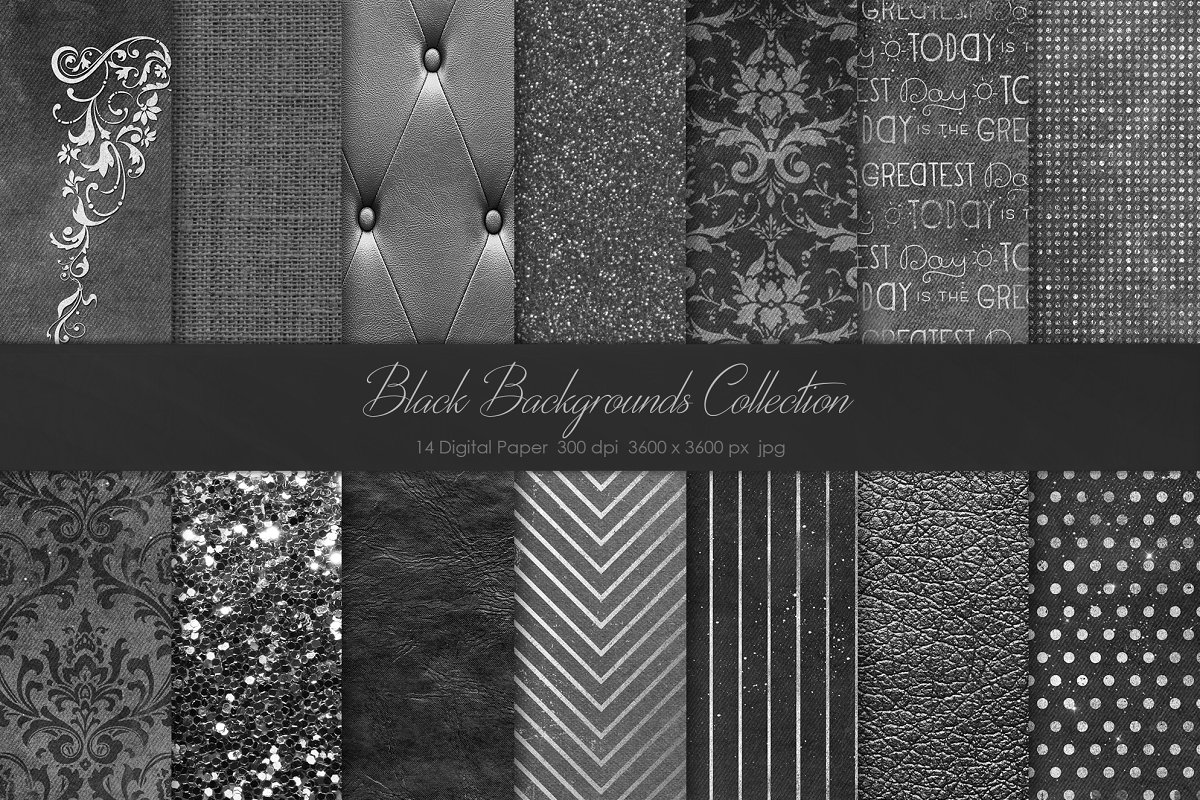 黑色复古风格几何背景纹理Black Textures插图