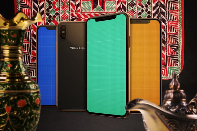 高端奢华场景iPhone X展示样机模板 Arabic iPhone X Mockup插图(10)