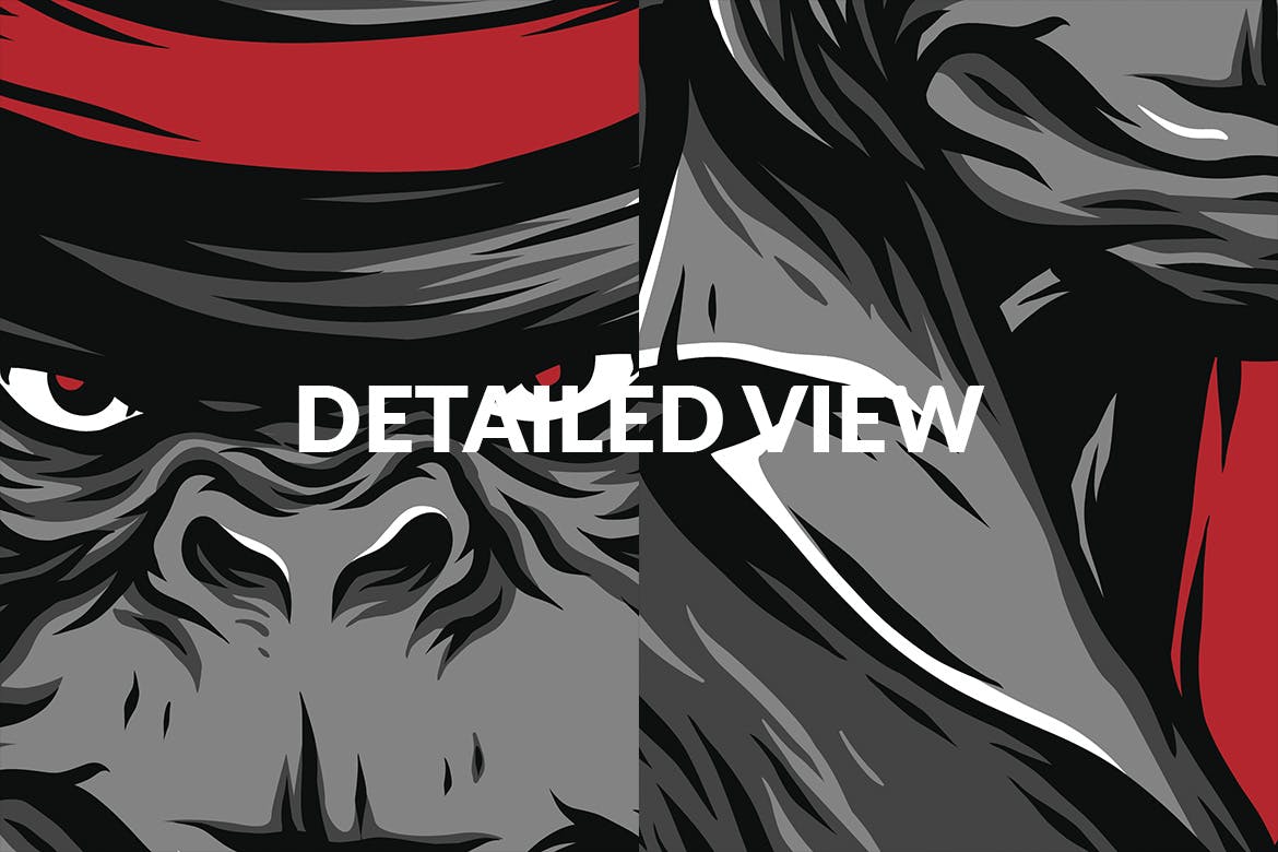 血猿潮牌T恤印花图案素材库精选设计素材 Bloody Ape插图(4)