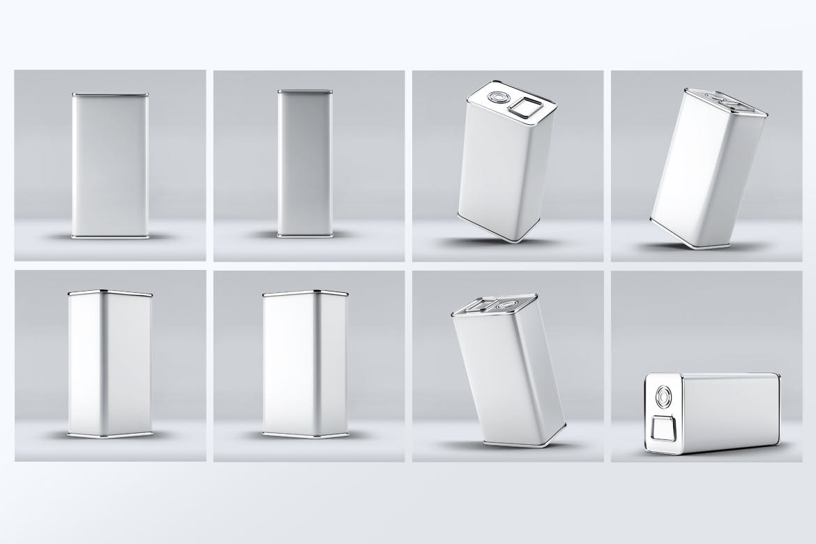 橄榄油罐头包装外观设计效果图素材库精选模板 Tin Can Olive Oil Mock-Up插图(2)