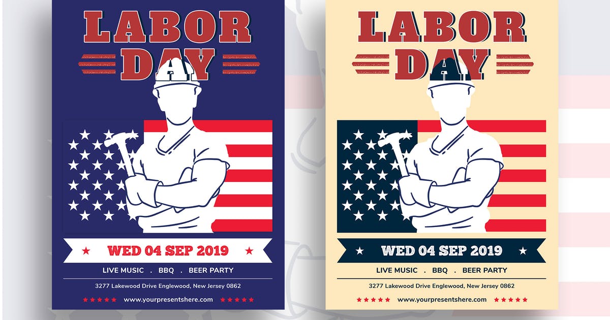 劳动节狂欢活动海报传单设计模板01插图