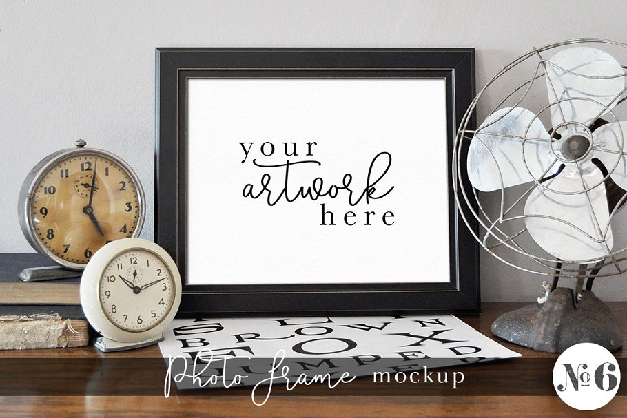 美式工业复古相框样机模板 Vintage Frame Mockup #6插图