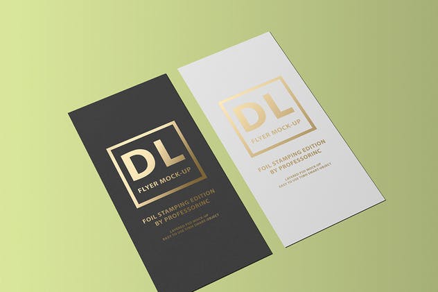 对折页烫金传单样机 DL Flyer Mock-Up / Foil Stamping Edition插图(6)