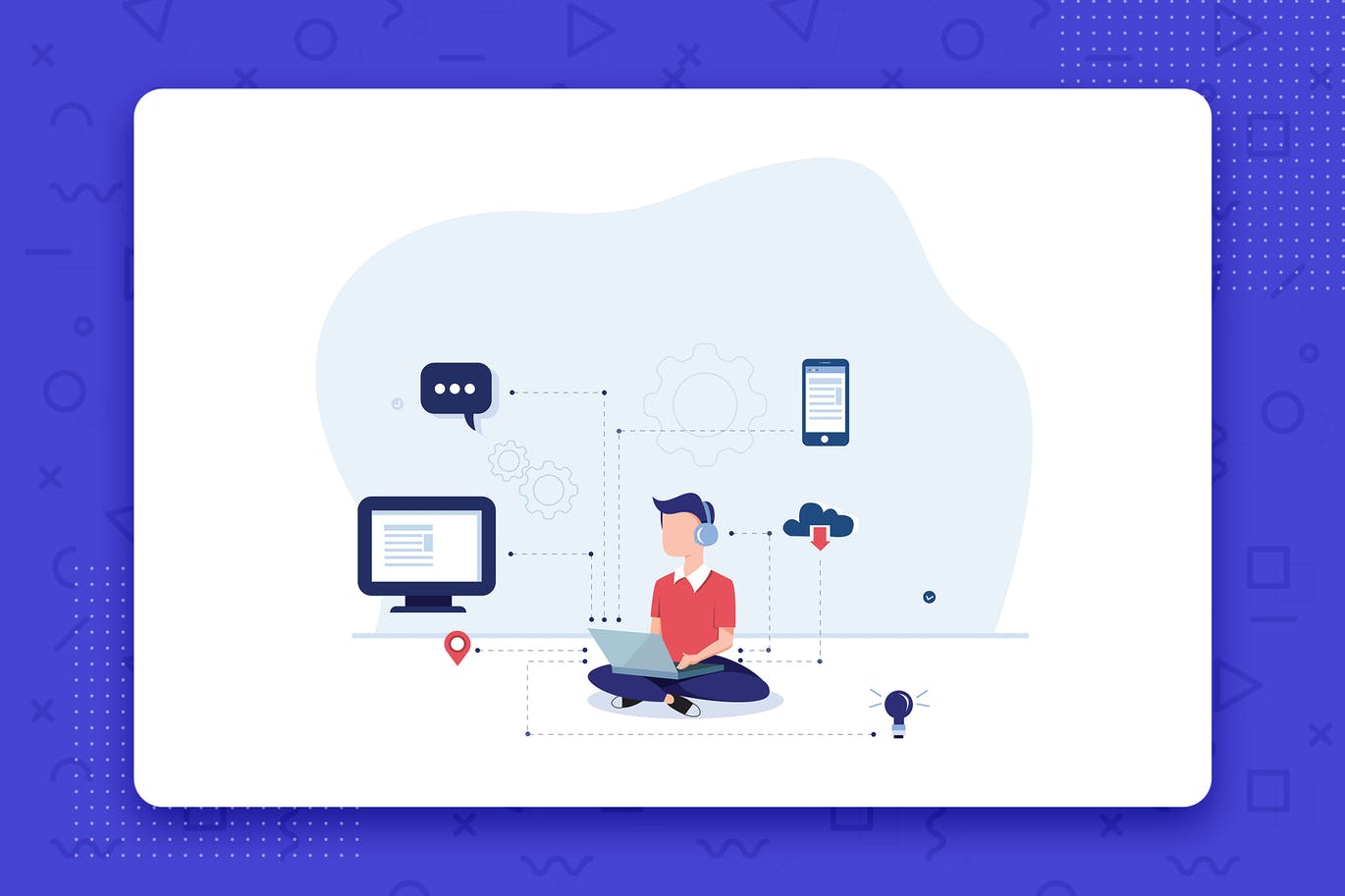 物联网智能设备矢量概念插画素材 Internet of things illustration of smart devices插图