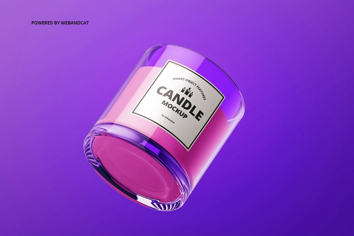 玻璃杯蜡烛设计样机模板 Candle in Glass Mock-up插图(2)