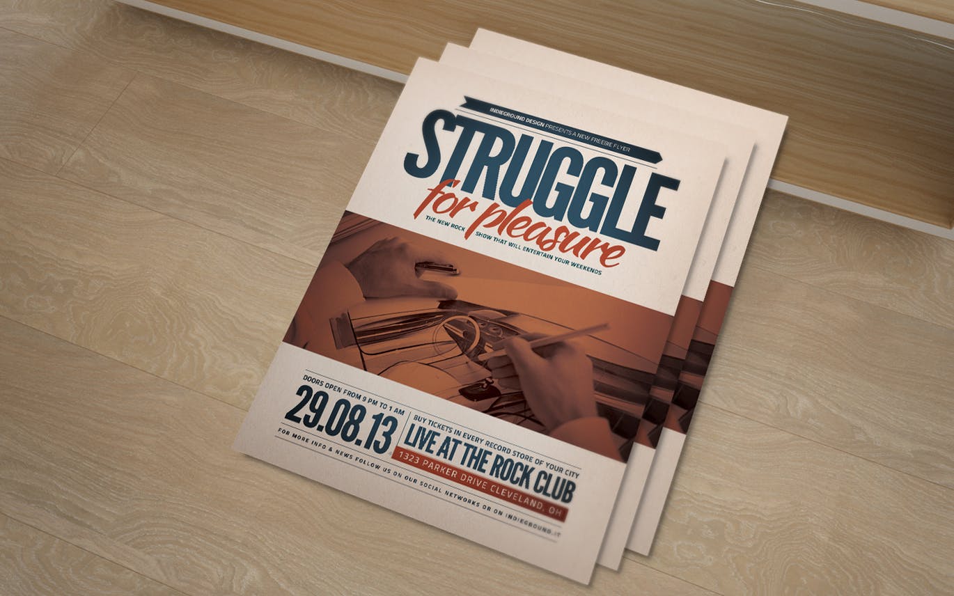 逼真传单设计图展示样机素材库精选模板 Realistic Flyer Mock Up插图(4)