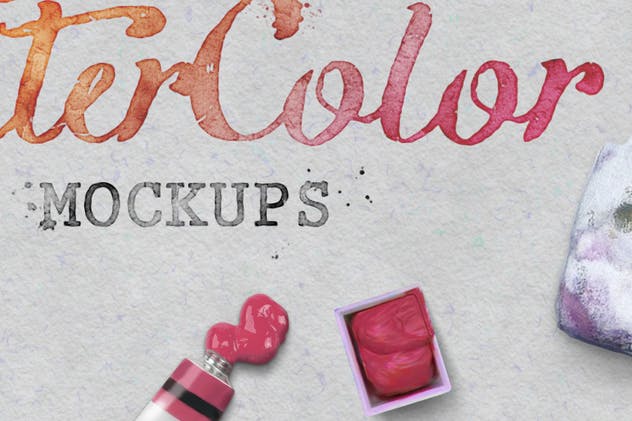 逼真水彩文本文字特效样式 Watercolor Scene Text Mockups插图(5)
