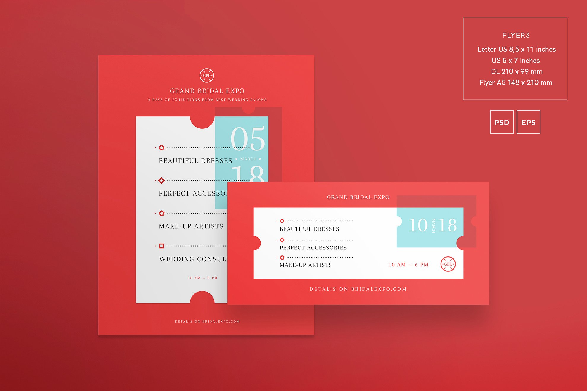 高端红色 VI 设计素材集 Mega Bundle | Bridal Expo (社交+文档+名片+传单+海报模板 )插图(6)