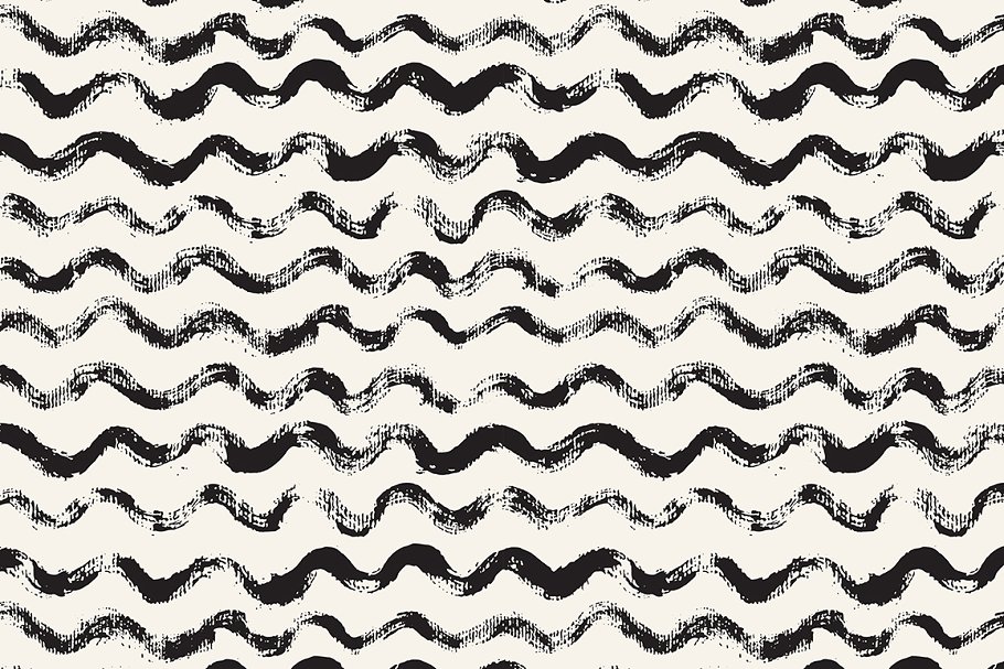 画笔笔刷无缝图案背景纹理 Brush Strokes Seamless Patterns插图(1)