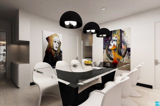 室内墙壁艺术海报框架样机Vol.1 Interior With Poster Frames Mockup Vol.1插图(3)