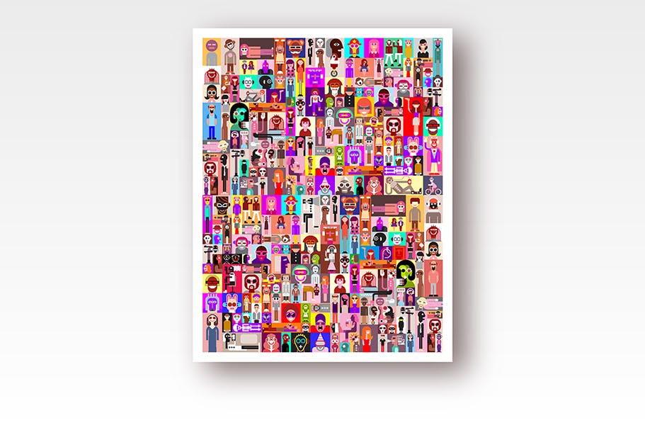 创意手绘人物头像矢量设计素材 Large Set of People Portraits插图(1)