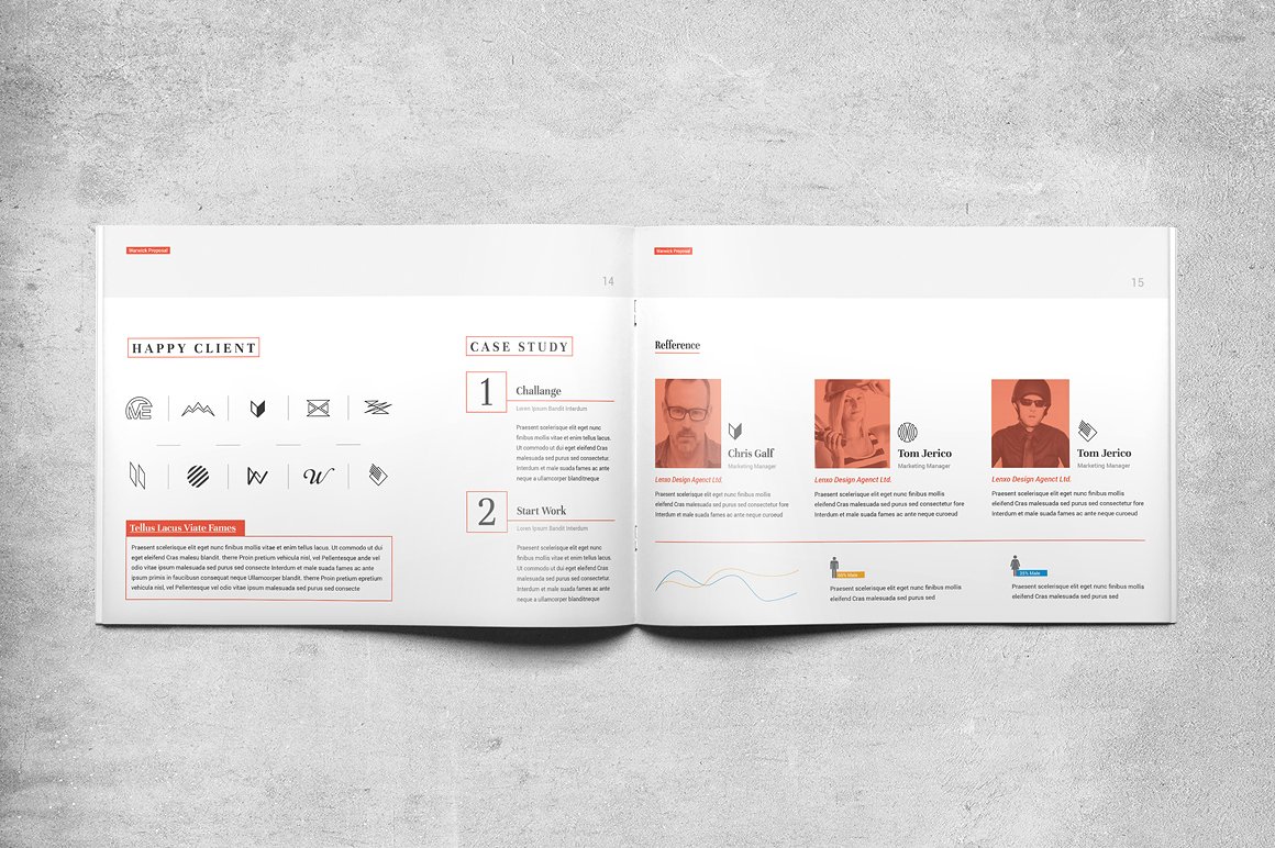 A4尺寸高端时尚的商务提案画册楼书杂志手册设计模板插图(7)