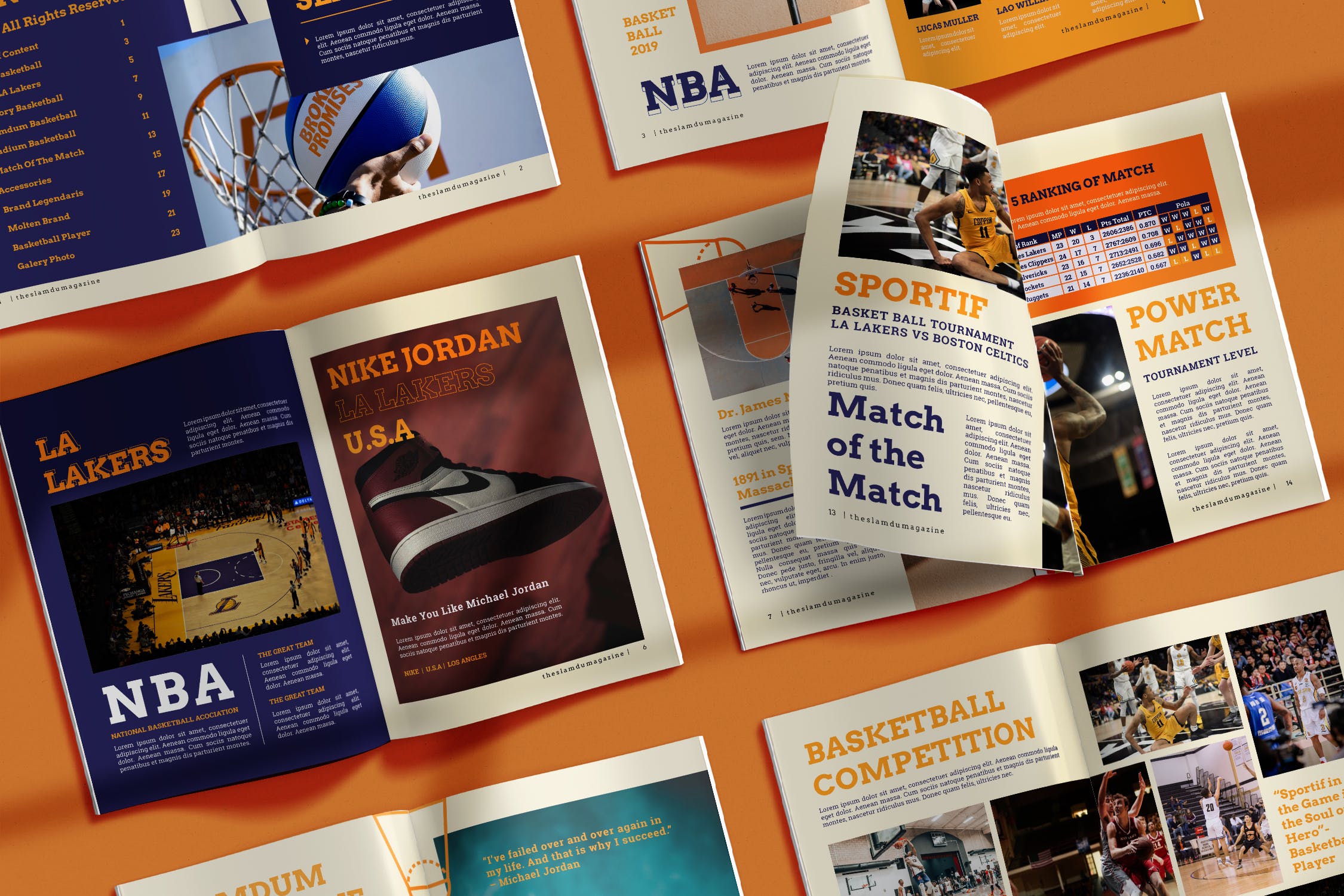 体育运动主题素材库精选杂志设计InDesign模板 Slamdum –  Sport Magazine Template插图(1)