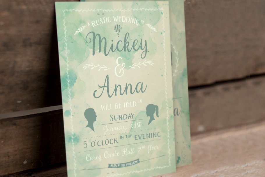 经典水彩邀请卡模板 Classic Watercolor Suite插图(1)