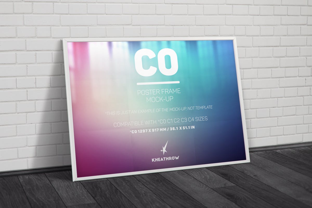 优雅海报画框样机模板 C0 Elegant Poster Frame Mock-Ups插图