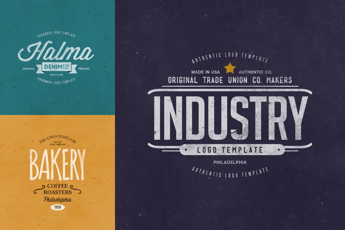 复古文字Logo设计模板 Retro Logo Templates V.06插图