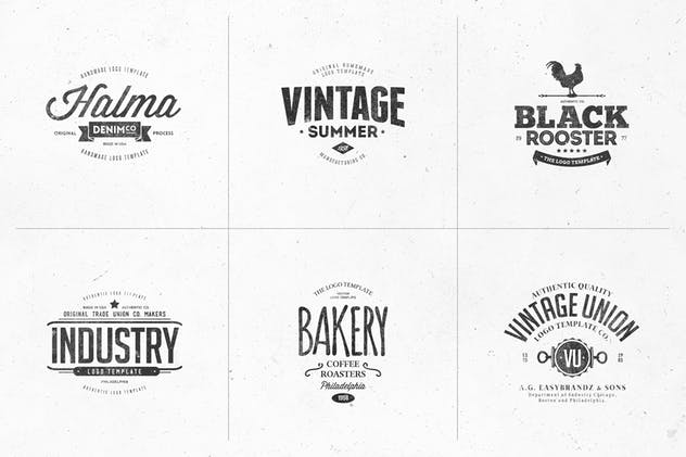 复古文字Logo设计模板 Retro Logo Templates V.06插图(2)