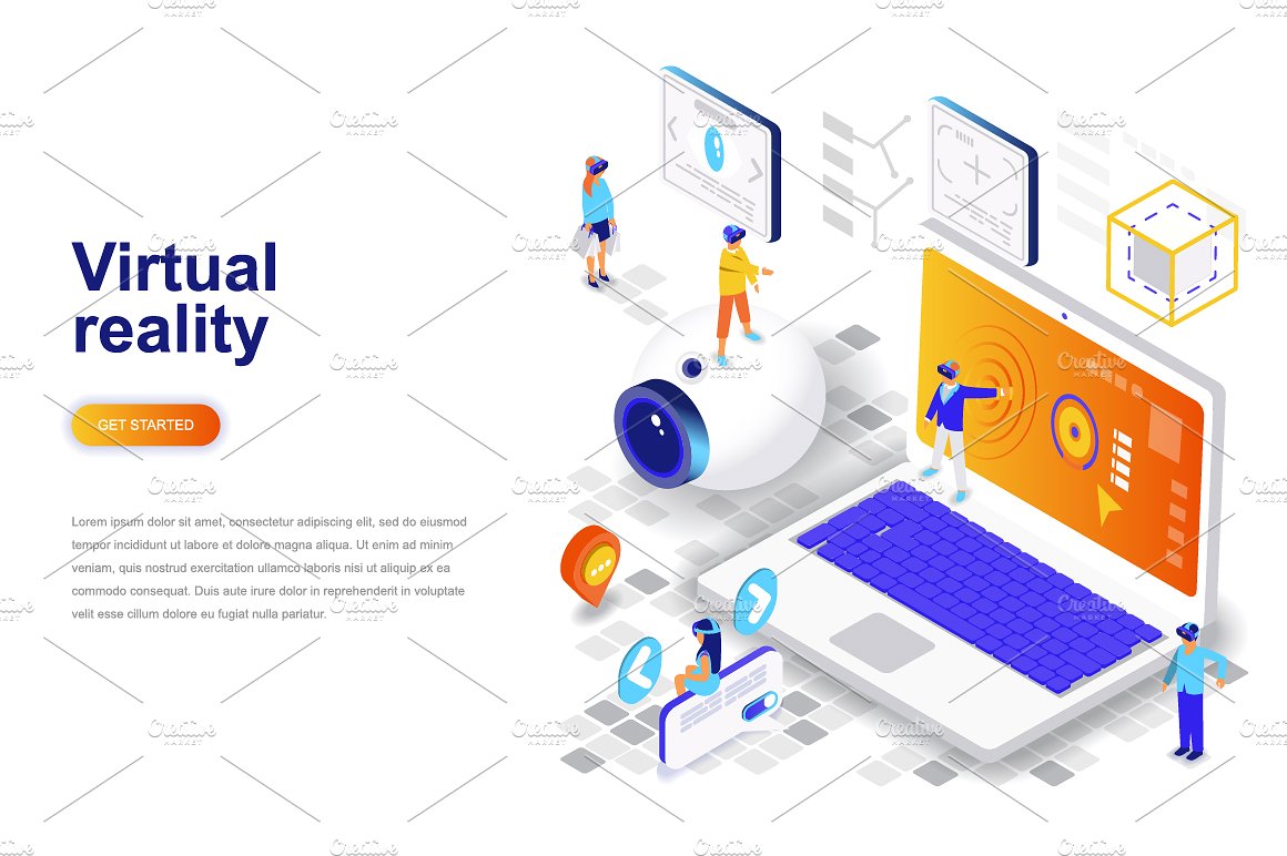 等距概念扁平风网站着陆页设计插画模板合集 Isometric Concept Flat Design插图(4)