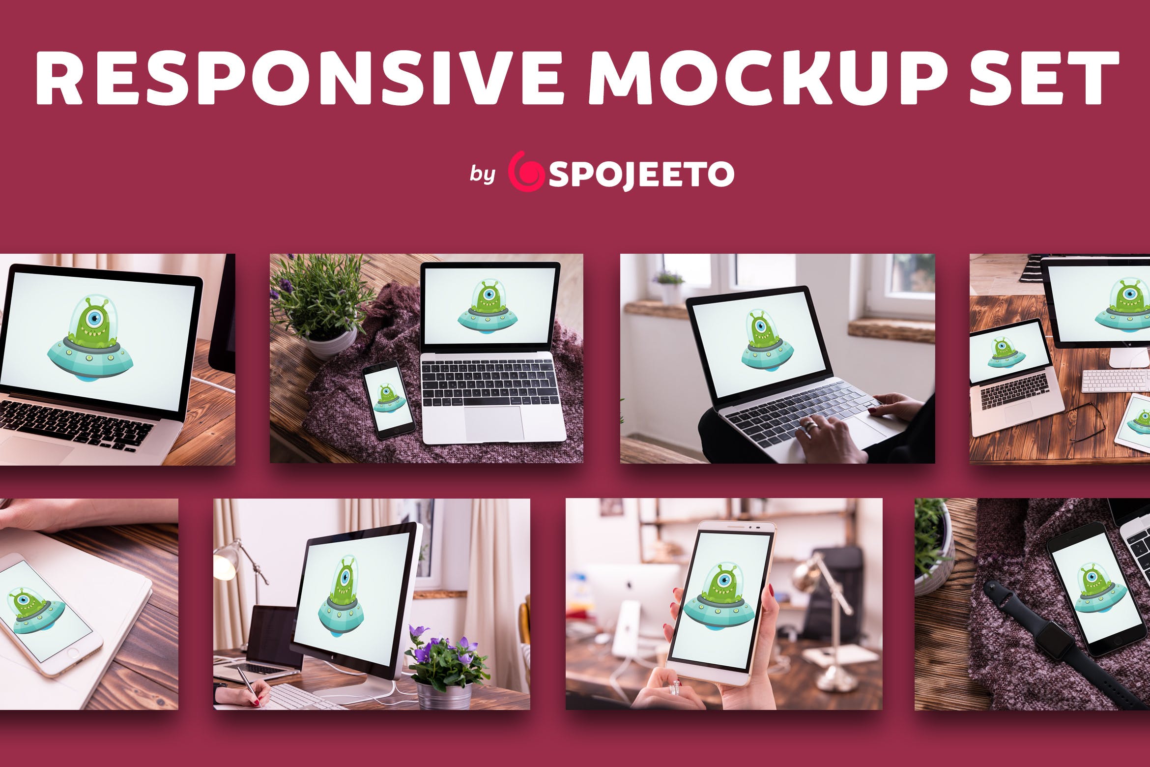 响应式网页设计作品演示素材库精选样机模板合集 Responsive Devices Mockup Set插图