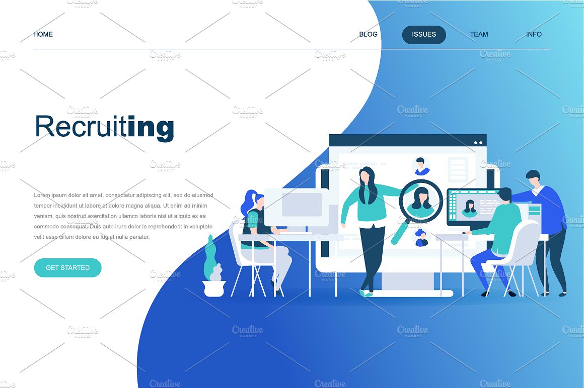 现代化平面设计着陆页模板 Flat Design Landing Page Templates插图(21)