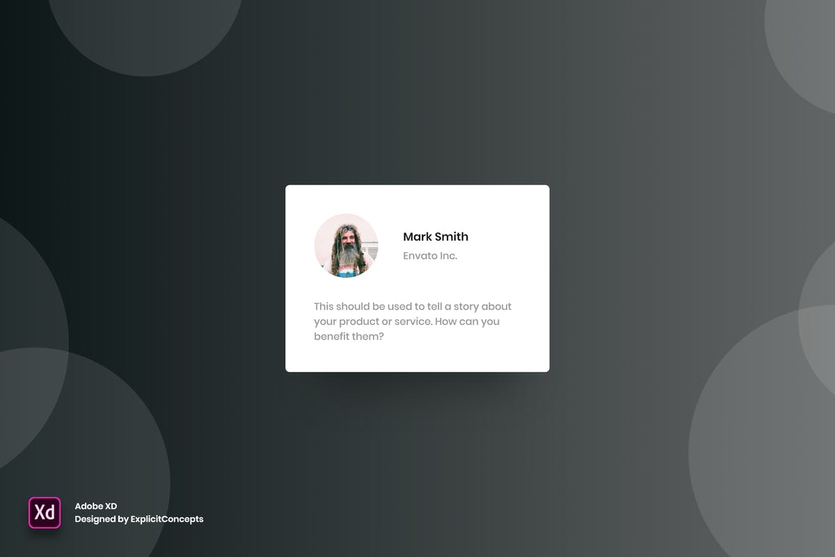 社交评论/意见反馈窗口设计模板Vol.6 Testimonial Vol 06 – Adobe XD插图