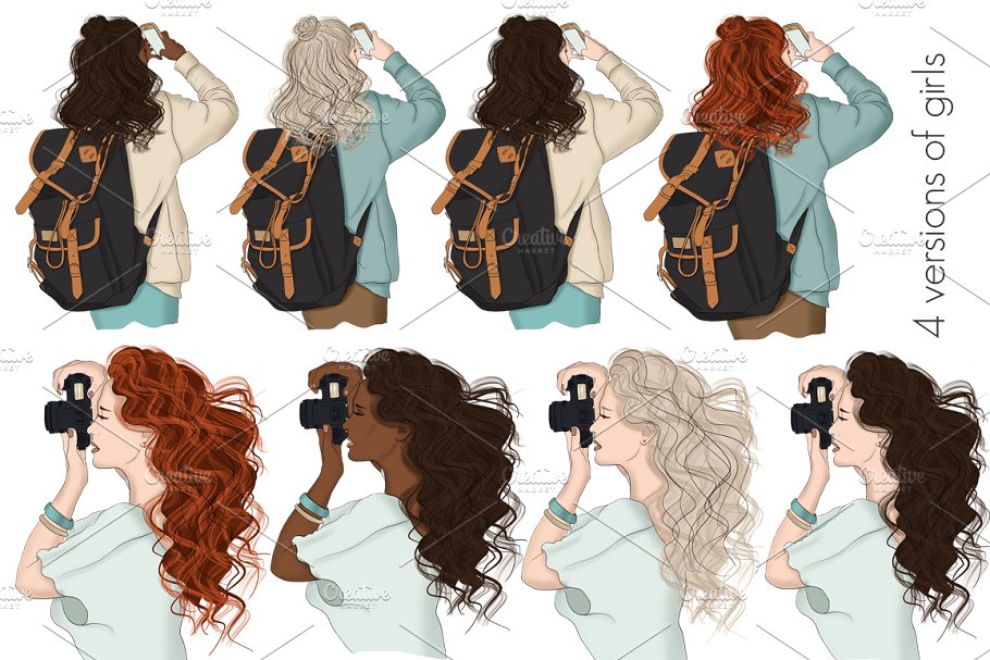 旅行主题手绘设计工具包 Wanderlust Hand Drawn Design Kit插图(2)