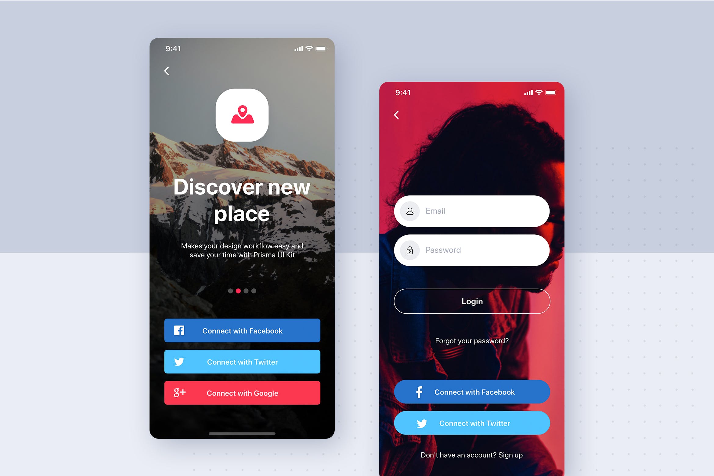 APP社交账号注册登录UI设计界面模板v2 Registration Forms UI Mobile template插图