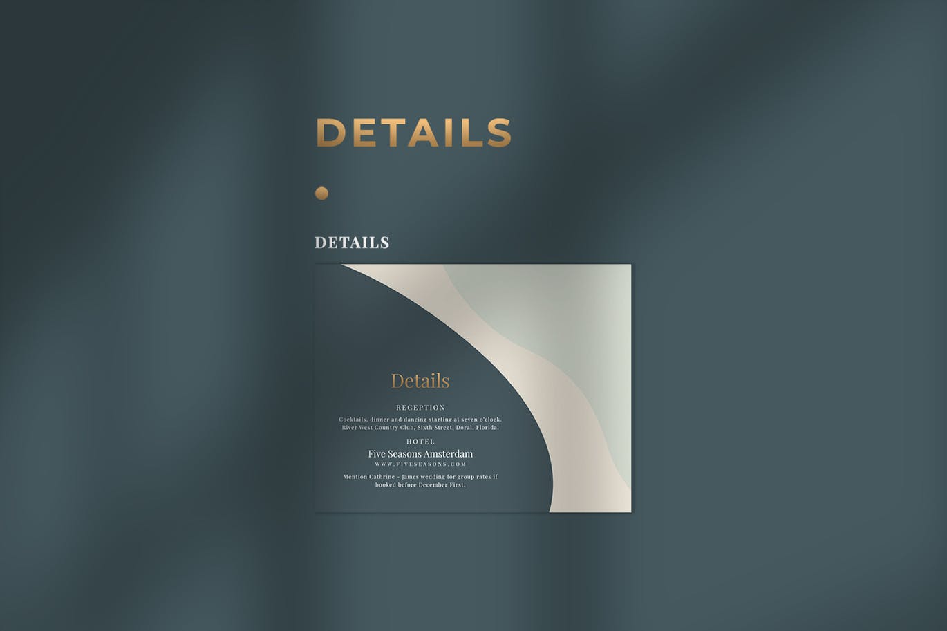 三色背景婚礼邀请设计素材包 SEA SALT – Wedding Invitation Suite插图(4)