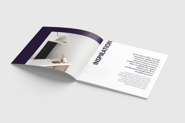 方形杂志画册设计AI模板 Square Magazine or Brochure Template插图(1)