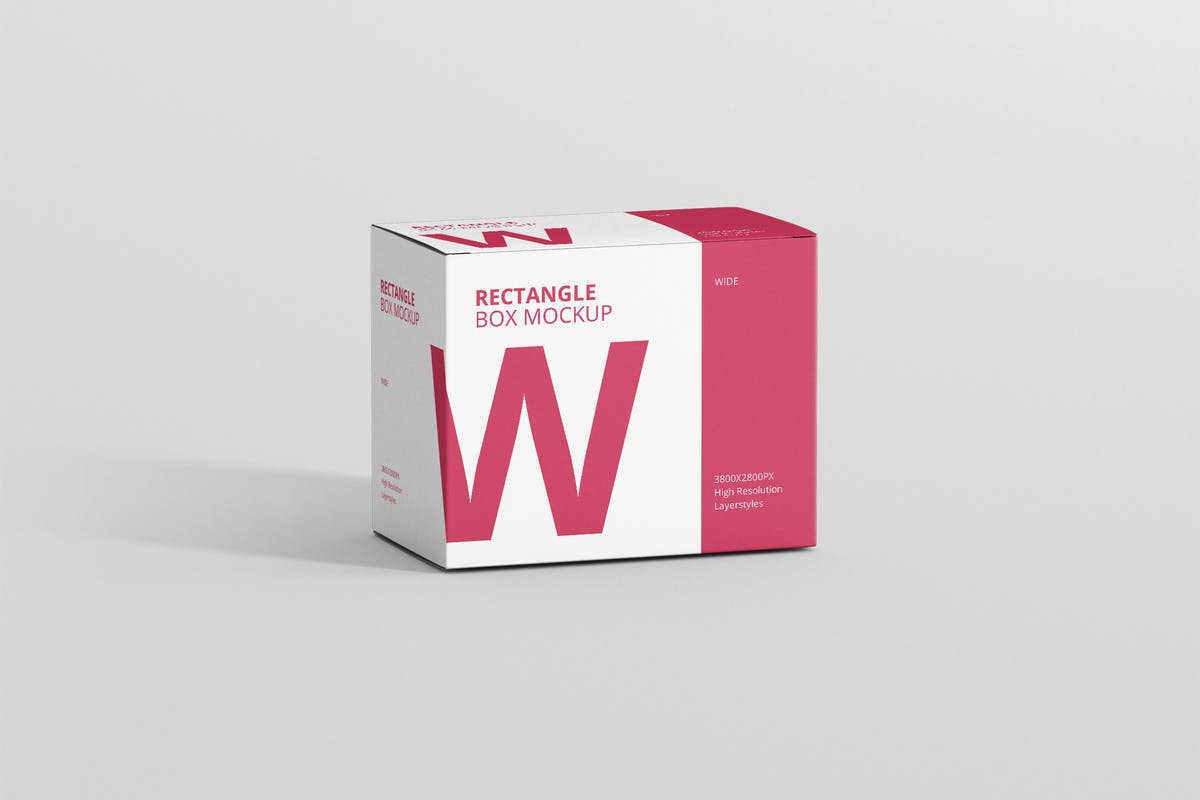 宽矩形大尺寸包装盒子样机 Box Mockup – Wide Rectangle Big Size插图