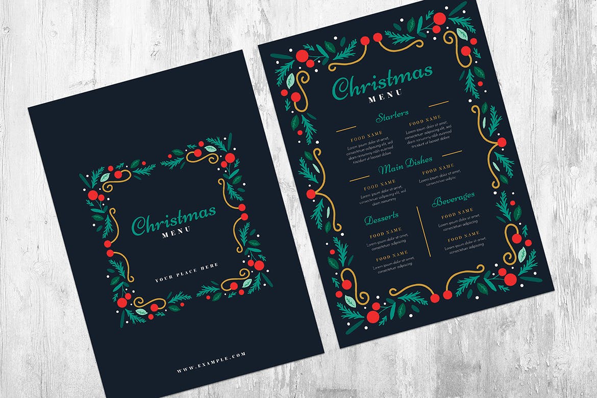 圣诞节主题餐厅菜单设计模板 Special Christmas Menu插图(2)
