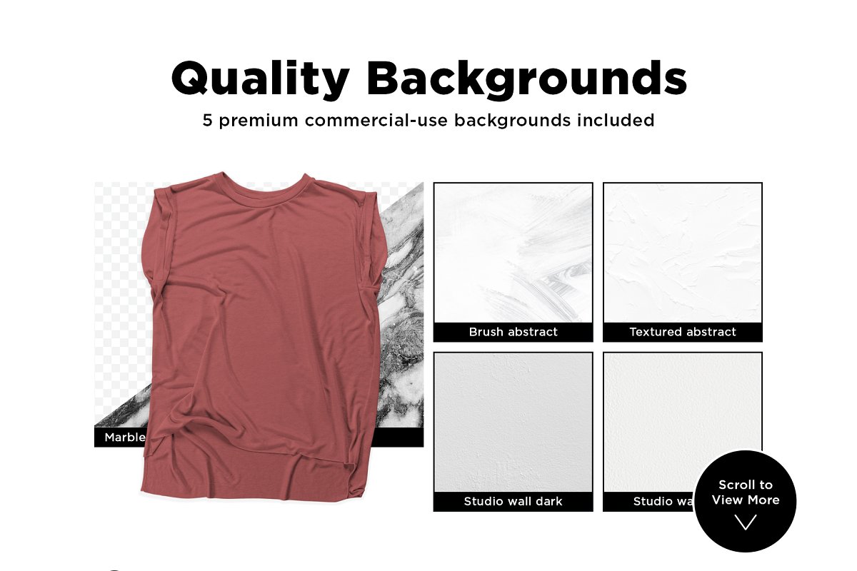 时尚卷边袖口肌肉T恤服装样机插图(5)