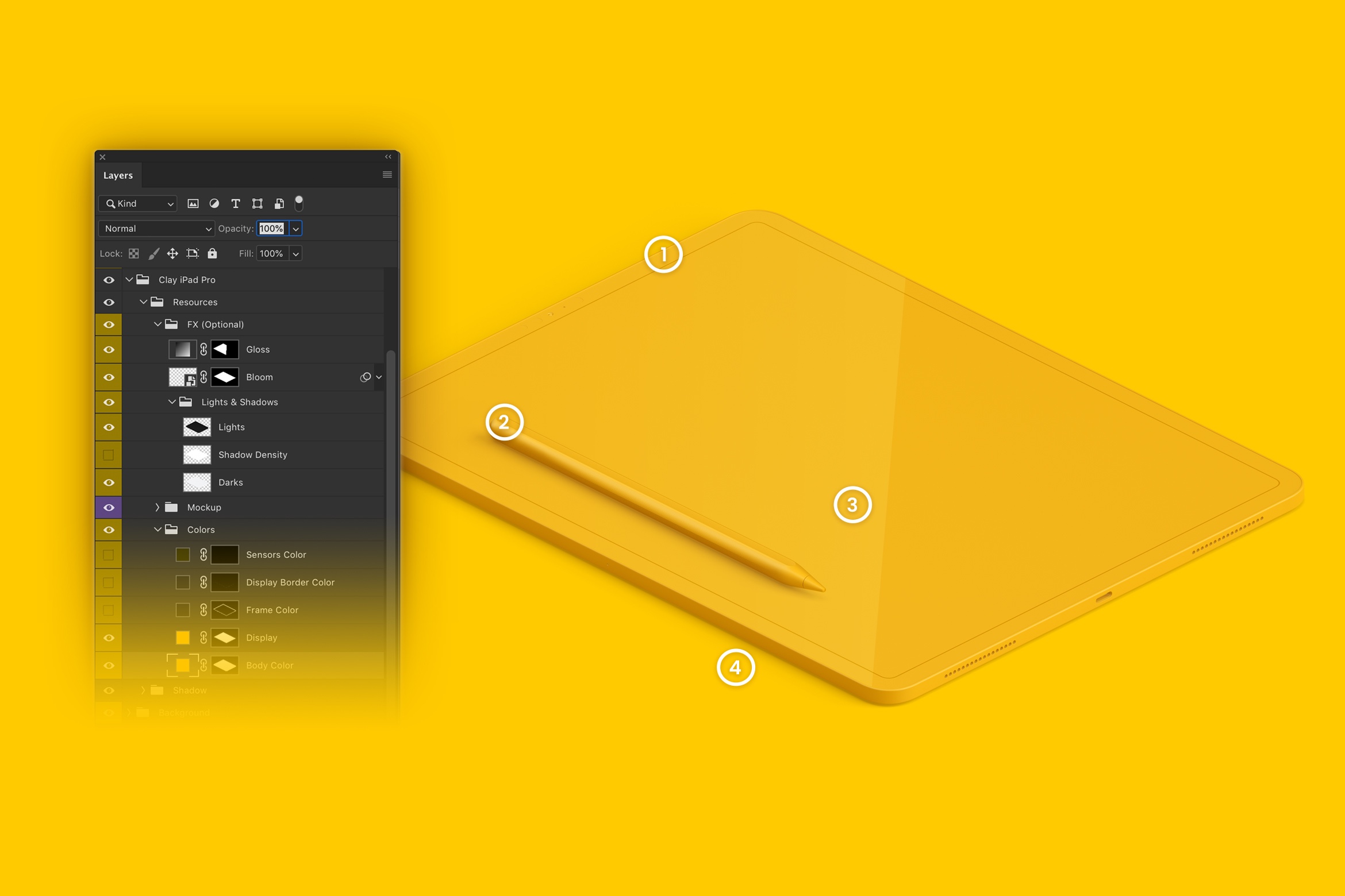 iPad Pro陶瓷黏土材质平板电脑UI界面设计等距左视图样机 Clay iPad Pro 12.9” Mockup, Isometric Left View插图(5)
