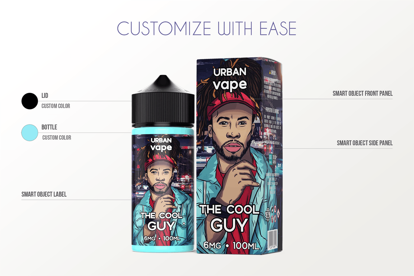 100ml电子烟油瓶外观设计预览样机 eLiquid Bottle Mockup v 100ml-C插图(1)