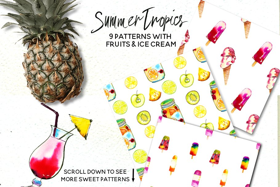 热带水彩花卉超级素材包[1.92GB] Tropic Watercolor Flowers & Animals插图(11)