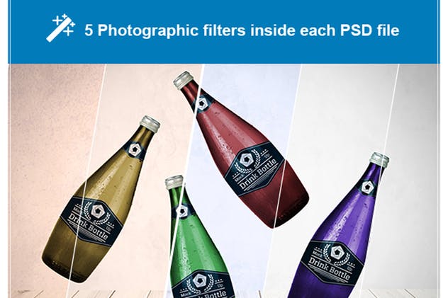 饮料玻璃瓶外观包装样机模板v2 Drink Bottle Mockup V.2插图(13)