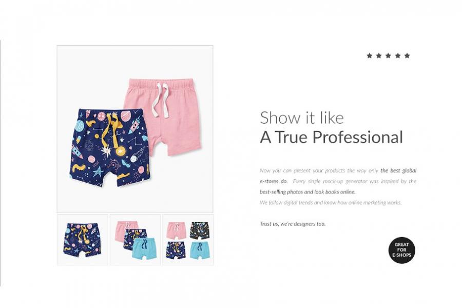 儿童短裤服装样机套装&生成器插图(2)