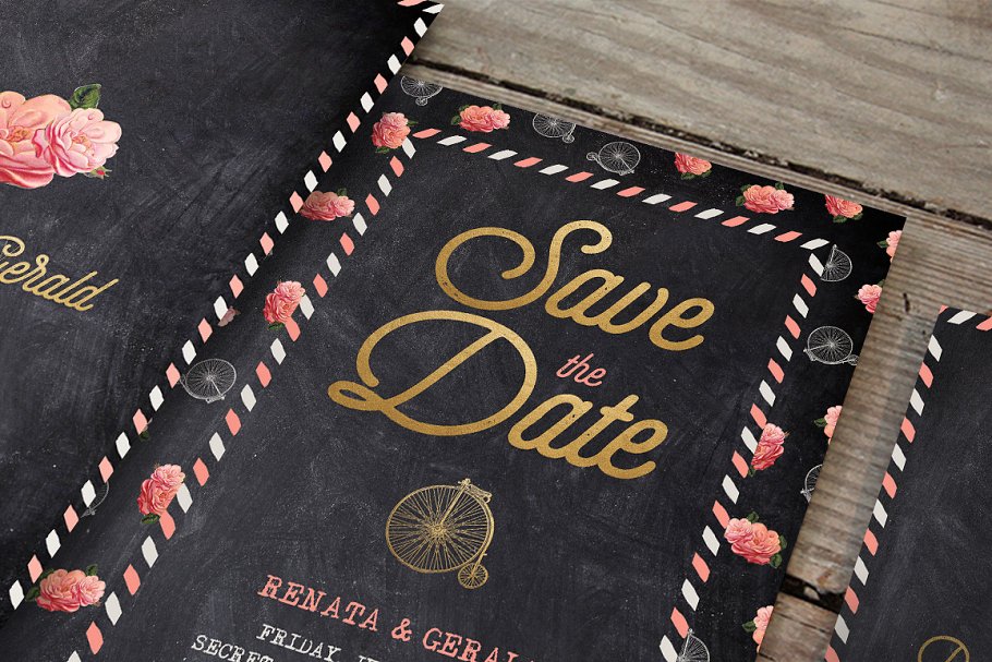 复古怀旧风格旅行婚礼设计物料素材 Vintage Travel Wedding Suite插图(15)