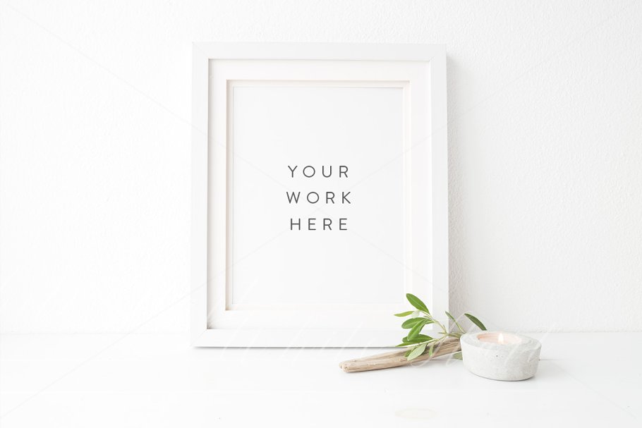 8×10″绿植艺术框架模型样机 Art frame mock up – botanical插图