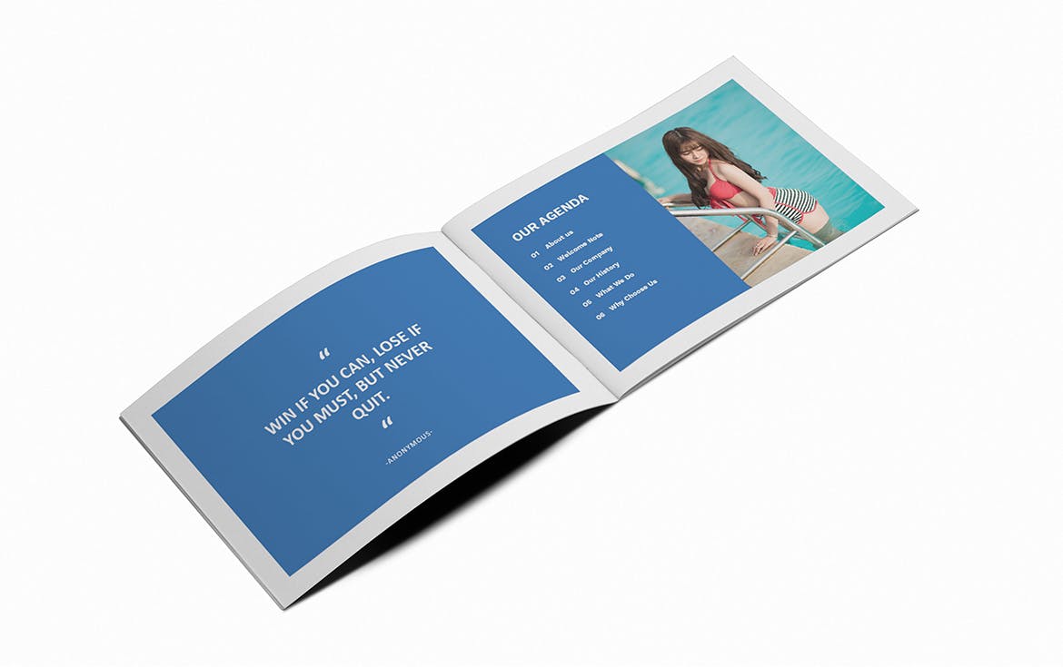 游泳培训招生简章/宣传册设计模板 Swimming A5 Brochure Template插图(2)